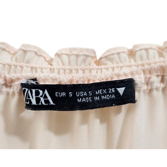 ZARA Peach Pink Maxi Pleated Voluminious Dress Size S - Picture 12 of 13